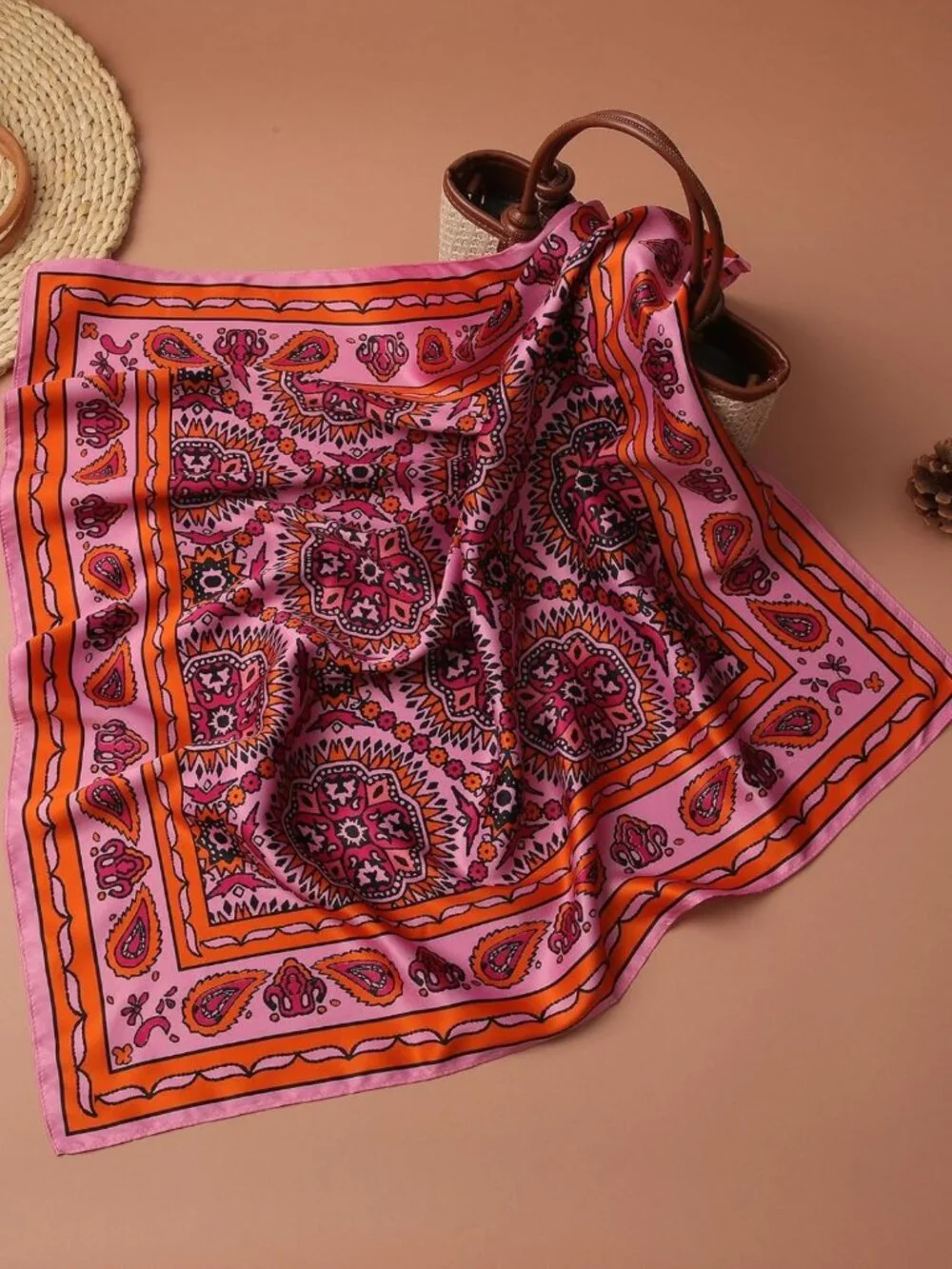 Reversible 27.5” Square Satin Hair Scarf | Stylish Head Wrap & Bandana for Sleep